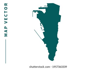 Gibraltar map vector. green color on white background.