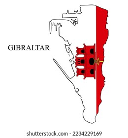 Gibraltar map vector illustration. Global economy. Famous country. Europe. UK region.