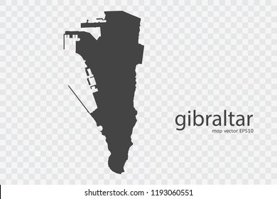 gibraltar map vector, isolated on transparent background.