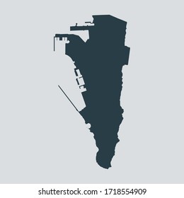 gibraltar map vector, isolated on gray background