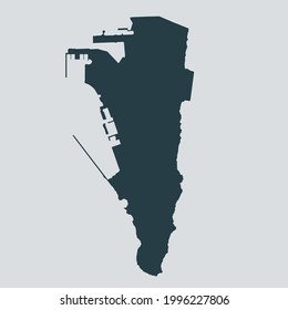 Gibraltar map vector, isolated on gray background