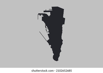 Gibraltar map vector, isolated on gray background