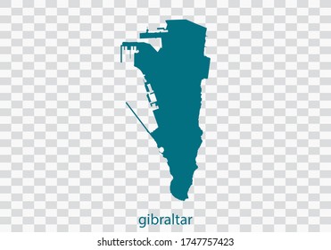 gibraltar map vector, isolated teal color on transparent background