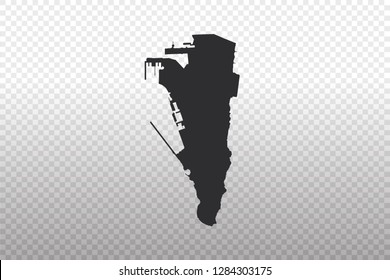 Gibraltar Map - World Map International vector template isolated on transparent background - Vector illustration eps 10