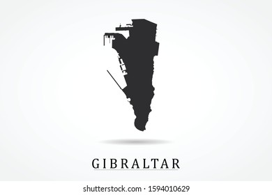 Gibraltar Map - World Map International vector template isolated on white background - Vector illustration eps 10