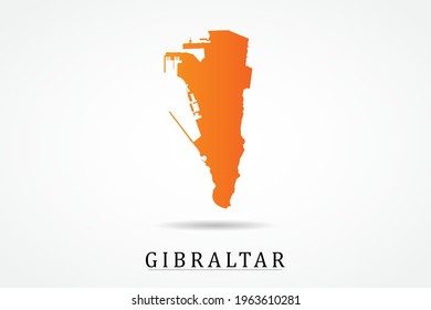 Gibraltar Map - World Map International vector template with Orange gradient color isolated on white background - Vector illustration eps 10