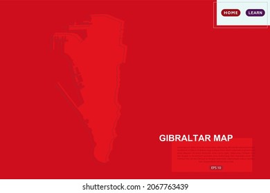 Gibraltar Map - World Map International vector template with red color and outline sketch isolated on red background for education, design, website, banner - Vector illustration eps 10