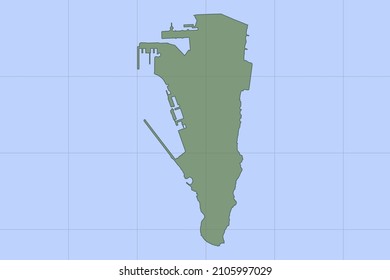 Gibraltar Map - World map International vector template with green color on blue background and grid design for design, education, website, infographic, banner - Vector illustration eps 10
