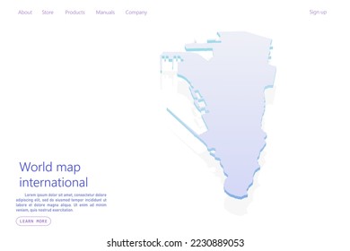 Mapa de Gibraltar - Mapa mundial Mapa vectorial internacional con estilo isométrico que incluye sombra, color púrpura y azul aislado en fondo blanco para el diseño, sitio web - Ilustración vectorial eps 10