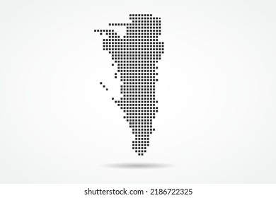 Gibraltar Map - World map vector template with Black pixel, grid, grunge, halftone style isolated on white background for education, infographic, design, banner - Vector illustration eps 10