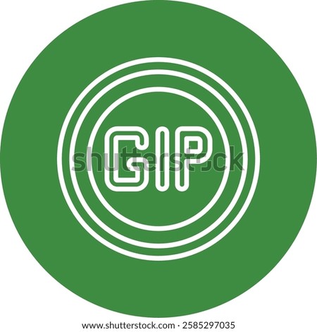 Gibraltar Pound Outline Circle Style Icon Design