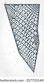 Gibraltar regions word clouds. Country shape on textured background. Gibraltar design in typographic style. Amazing vector illustration.