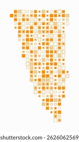 Gibraltar, shape of the country built of colored cells. Digital style map of Gibraltar on a white background. Large size square blocks. Creative vector illustration.