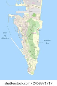 Gibraltar, Spain map poster art