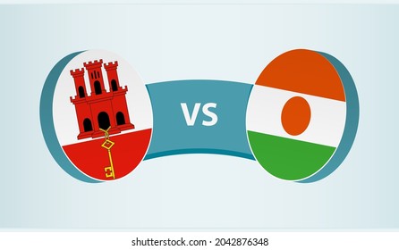 Gibraltar versus Niger, team sports competition concept. Round flag of countries.