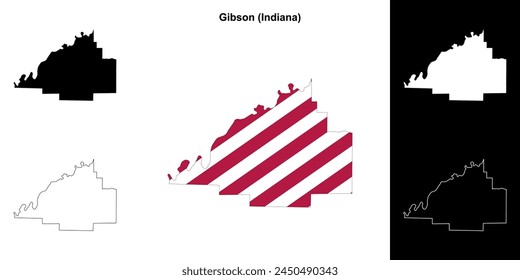 Gibson County (Indiana) Outline-Kartenset