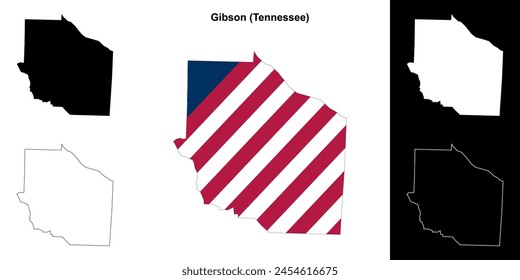 Gibson County (Tennessee) outline map set