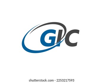 Letra GIC diseño creativo elegante del logo de swoosh