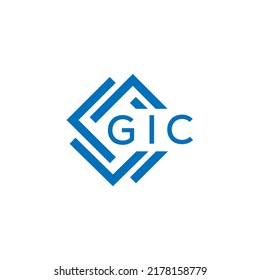 Diseño del logotipo de la letra GIC sobre fondo blanco. El concepto del logotipo de la letra de círculo creativa del GIC. Diseño de letras GIC.
