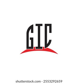 Diseño del logotipo de la letra del GIC con el fondo blanco en ilustrador, fuente moderna del alfabeto del logotipo del Vector