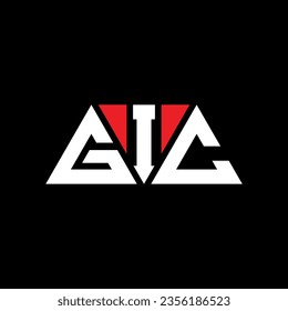 Diseño del logotipo de la letra del triángulo GIC con forma de triángulo. Monograma de diseño del logotipo del triángulo GIC. Plantilla de logotipo vectorial de triángulo GIC con color rojo. Logo triangular de GIC Diseño sencillo, elegante y lujoso.