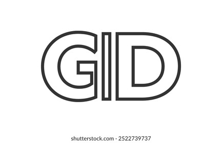 Modelo de design de logotipo GID com texto em negrito forte e moderno. Logotipo vetorial inicial com tipografia simples e mínima. Identidade de empresa moderna ideal para a presença de marca de empresas.
