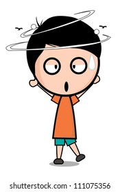 giddy child on a white background
