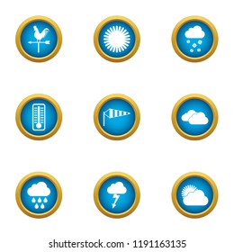 Giddy icons set. Flat set of 9 giddy vector icons for web isolated on white background