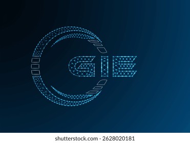 Diseño de Vector de logotipo de letra polivinílica GIE baja. Diseño de logotipo de poliéster inferior GIE. Logotipo de poliéster bajo.