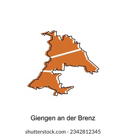 Giengen An Der Brenz City of Germany map vector illustration, vector template with outline graphic sketch style isolated on white background