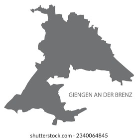 Giengen an der Brenz German city map grey illustration silhouette shape