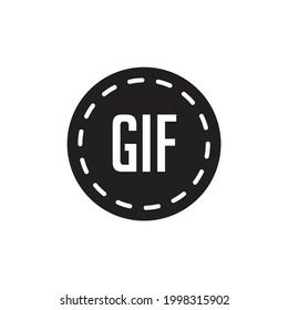 Gif animation button icon design. vector illustration