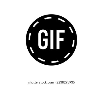 Gif animation icon. Vector for social network and file on isolated background