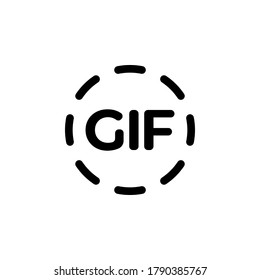 Gif circle icon symbol vector isolated on white background