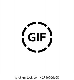 GIF circle icon vector on white background