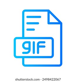 Gif Document file picture gradient icon. format file type icons symbol, Extension, type data, vector illustration.