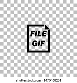 GIF File. Black flat icon on a transparent background. Pictogram for your project