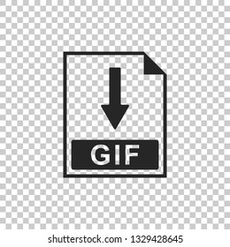 GIF file document icon. Download GIF button icon isolated on transparent background. Flat design. Vector Illustration
