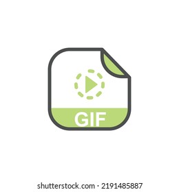 GIF File Extension, Rounded Square Icon with Symbol - Format Extension Icon Vector Illustration.