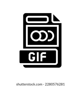 gif file format document glyph icon vector. gif file format document sign. isolated symbol illustration