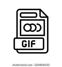 gif file format document line icon vector. gif file format document sign. isolated contour symbol black illustration