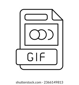 gif file format document line icon vector. gif file format document sign. isolated contour symbol black illustration