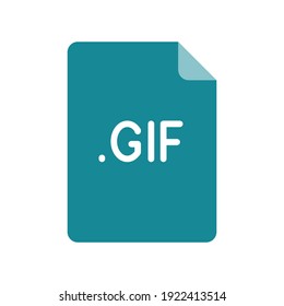 GIF file format flat icon. Linear style sign for mobile concept and web design. Simple color symbol. Vector illustration isolated on white background. EPS 10.