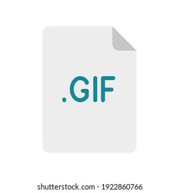 GIF file format flat icon. Linear style sign for mobile concept and web design. Simple color symbol. Vector illustration isolated on white background. EPS 10.