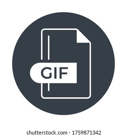 GIF File Format Icon. GIF Extension Filled Icon.