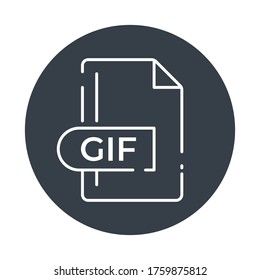 GIF File Format Icon. GIF Extension Filled Icon.