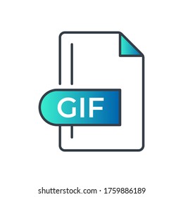 GIF File Format Icon. GIF Extension Gradiant Icon.