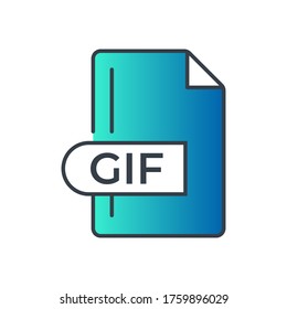 GIF File Format Icon. GIF Extension Gradiant Icon.