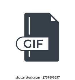 GIF File Format Icon. GIF Extension Filled Icon.