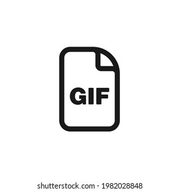 Gif File Format Icon In Line Design Style. Usage For Web And Mobile Design.